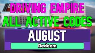 ALL NEW AUGUST 2022 CODES FOR Driving Empire ROBLOX WORKING Driving Empire CODES