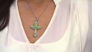 3.75 ct tw Peridot Sterling Cross Enhancer with Kerstin Lindquist