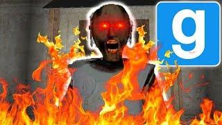 WE SET GRANNYS HOUSE ON FIRE IN GMOD  Multiplayer Garrys Mod Gameplay