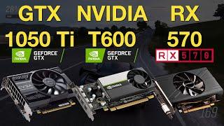 Geforce GTX 1050 Ti vs T600 vs RX 570 Gaming Test - 1080p in 5 Games