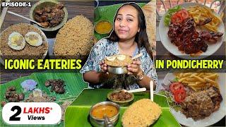 Must Try Iconic Restaurants in Pondicherry  Sukka Biryani French Food Ghee Uttapam & more  Ep-1