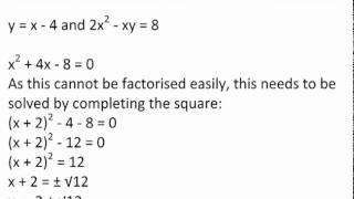 Core 1 Subsitution Example Equations and Inequalities