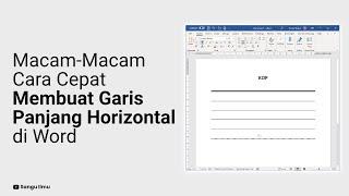 Cara Cepat Membuat Garis Kop Surat di Word