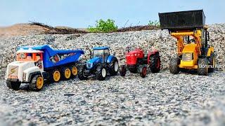 New Mahindra tractor and New Holland tractor and Lorry And Jcb machine mud working  tractor video 