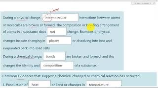 chemical and physical changes