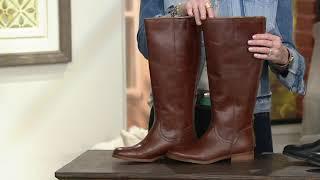 frye & co. Leather Back Zip Tall Boots - Jolie on QVC