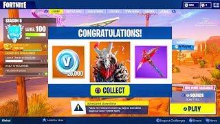 What happens at LEVEL 100 in Fortnite Season 5? WORLDS FIRST REWARD Fortnite Battle Royale Unlock