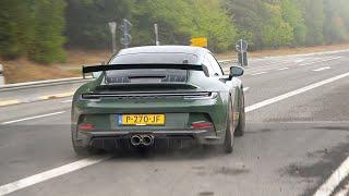 Porsche 992 GT3 with Akrapovic Exhaust - Start Up and LOUD Accelerations At Nürburgring