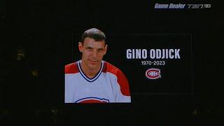 Gino Odjick Tribute O Canada Starting Goalies Jets @ Canadiens Jan 17 2023