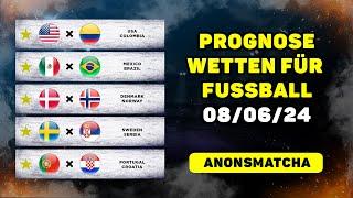 Fussball Tipps Prognose Vorhersage & Wetten zum 0806 USA - Kolumbien Mexiko - Brasilien
