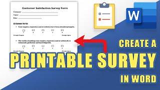 TUTORIAL Create a Printable SURVEY or QUESTIONAIRE in Microsoft WORD easily