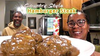 Country Style Hamburger Steak With Lipton Onion Soup Mix  Homemade Gravy  We Like Them #WellDone