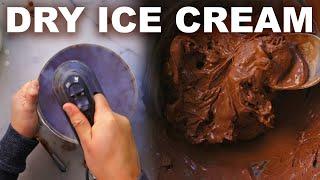 Instant carbonated ice cream made with dry ice