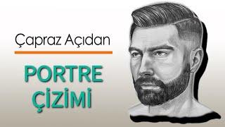 Çapraz Açıdan Portre Çizimi Karakalem Basit Çizim Basit Portre