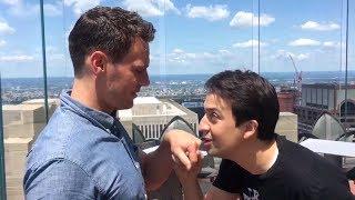 Lin Manuel Miranda and Jonathan Groff singing SATISFIED