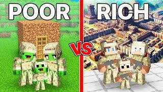 Mikey POOR vs JJ RICH MILITARY Family in Minecraft Maizen