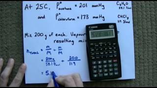 Raoults Law + Example Vapour Pressure of Mixture