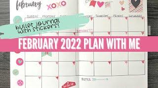 February Plan with Me ️ Minimalist Bullet Journal with Stickers