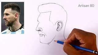 Realistic Portrait Leo Messi Easy Tutorial  Messi from Inter Miami #messi