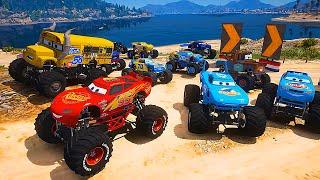 Race Crazy Cars Monster Trucks - McQueen Monster Truck Mater Miss Fritter The King Cruz Ramirez