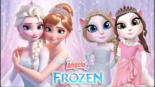 My talking angela 2  Frozen  Elsa VS Anna  cosplay