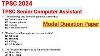 TPSC Senior Computer Assistant 2024  Job Oriented Model Question Paper 