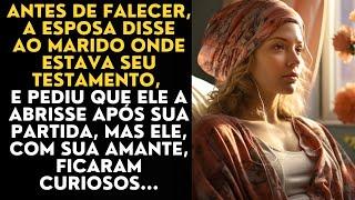 Antes de falecer a esposa disse ao marido onde estava seu testamento e pediu que ele a abrisse...