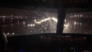 Takeoff A320 from Tijuana AirPort very hard rain