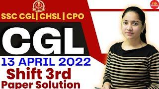 SSC CGL 13 April 2022 shift-3rd Paper Solution   Maths  By Mona Mam