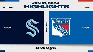 NHL Highlights  Kraken vs. Rangers - January 16 2024