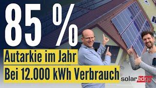 Photovoltaik lohnt sich 85% Autarkie bei 12.000 kWh Verbrauch - Super Erträge mit SolarEdge System