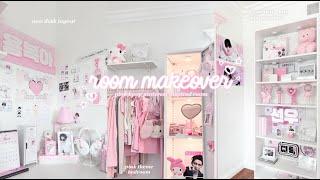 room makeover ️ pink kpop pinterest inspired bedroom & kpop room 