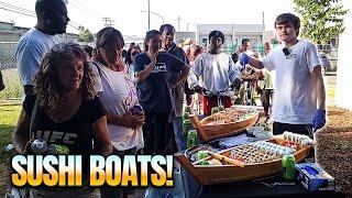 Buying Huge Sushi Boats For Homeless People