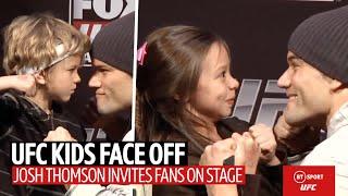 UFC fighter faces off with young fans The kid with the headband came to fight 