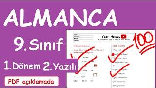 Almanca 9. Sınıf 1. Dönem 2. Yazılı Soruları Klasik Almanca yazılıya hazırlık PDF si açıklamada