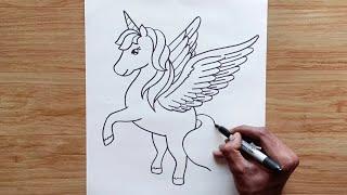 How to Draw an Unicorn  Unicorn Drawing  Sketch Drawing  Easy Sketches