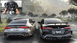 BMW M8 Competition & Audi RS7 Sportback CONVOY  Forza Horizon 5  Steering Wheel Gameplay