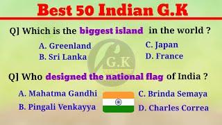 Top 50 Indian GK questions & answers in EnglishMCQ GKGK@httpsyoutube.com@generalknowledgekey