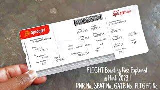 FLIGHT Boarding Pass Explained in Hindi 2023  PNR No. SEAT No. GATE No. FLIGHT No.