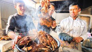 Street Food in UZBEKISTAN - GIANT MEAT BUCKET + Best Street Food in ASIA - TANDOORI MEAT CAVE