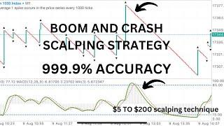 BOOM AND CRASH SCALPING STRATEGY FOR SMALL ACCOUNT. $5 TO $200