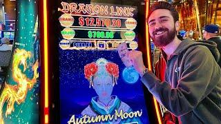 YOU WONT BELIEVE HOW MANY MAJOR JACKPOTS WE GOT ON THIS AUTUMN MOON DRAGON LINK IN LAS VEGAS