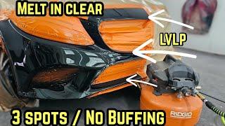 DIY clear coat spot blending step by step tutorial. LVLP mobile set up