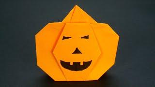 How to make a paper Pumpkin for Halloween  Origami Tutorial