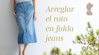 ¡Revive tu falda jeans favorita Tutorial paso a paso para reparar rotos