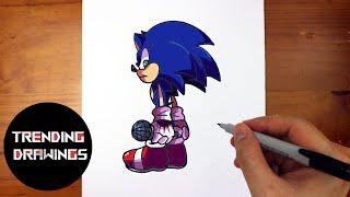 How To Draw FNF Zero Sonic EXE