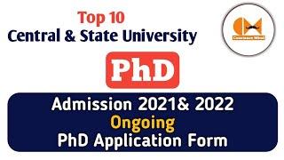 PhD Admission 2021  10 ongoing Form  PhD Admission Notification 2021 University Admission 2021