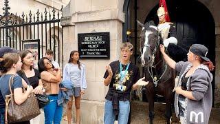 Regal Horse Pranks Hilarious and Packed Day at Horse Guards in London