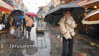 Jerusalem Today. Rainy Friday Machane Yehuda Market.