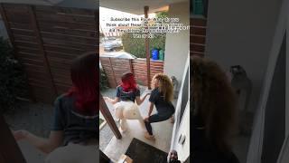 After delivering an item two female Amazon delivery drivers begin twerking in front of the camera.